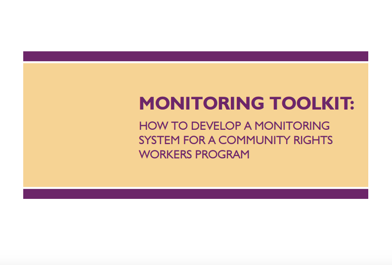 Monitoring toolkit: Community Rights Workers Program - ICRW